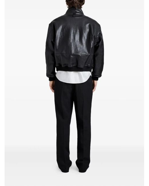 Proenza Schouler Blue Sterling Zip Leather Bomber Jacket for men