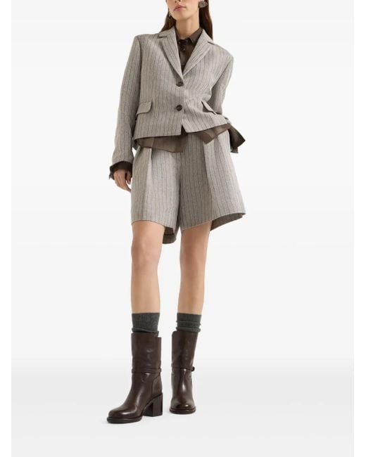 Brunello Cucinelli Brown Leather Buckle-Strap Boots