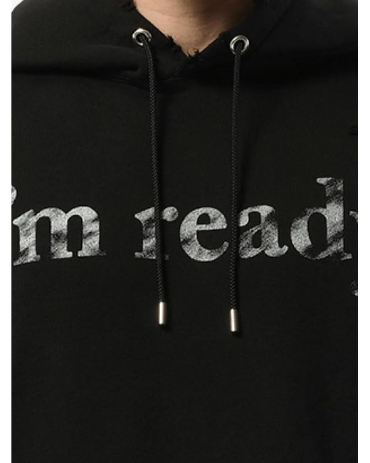 Mastermind Japan Black Distressed Graphic-Print Hoodie for men