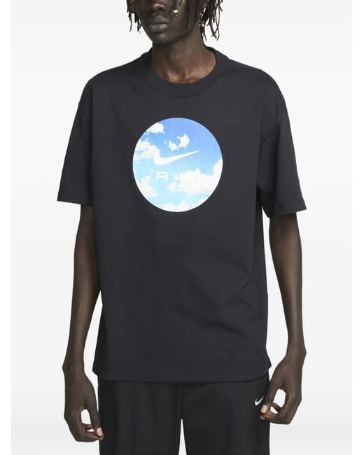 Nike Blue Graphic-Print T-Shirt for men