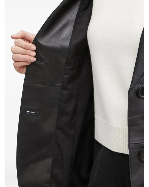 Stand Studio Leren Blazer in het Black