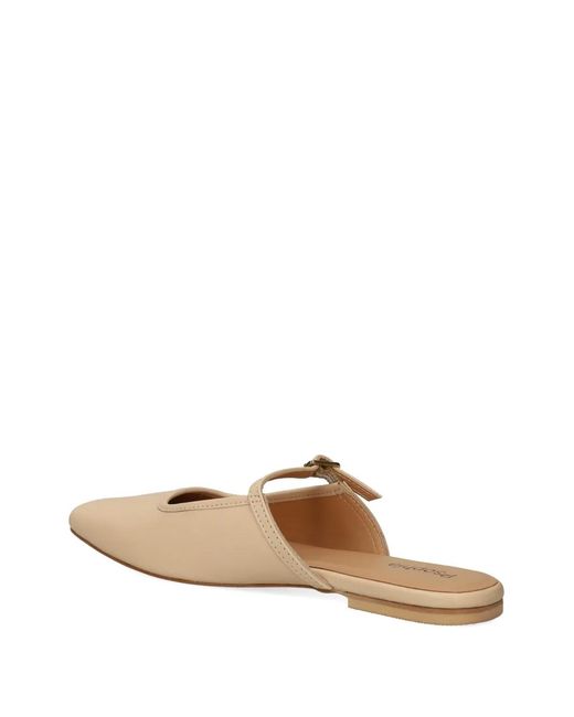 Psophia White Buckle-Strap Square-Toe Flat Mules