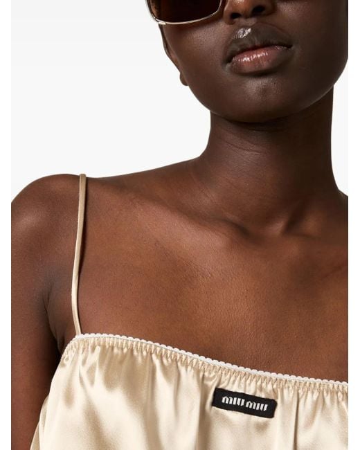 Miu Miu Satin Tank Top Metallic