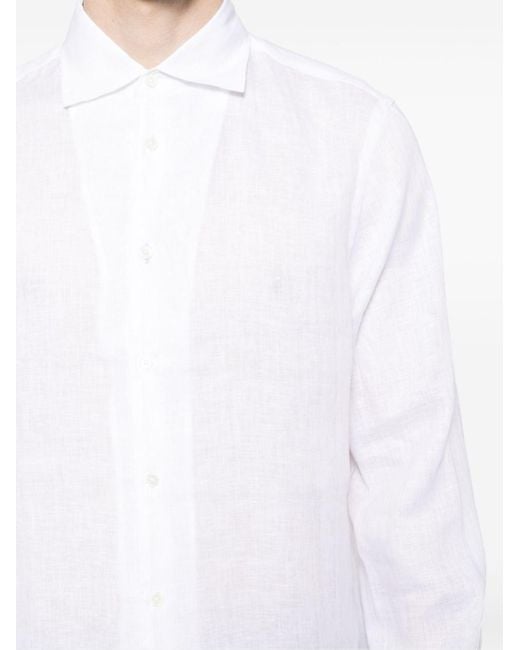 Paul Smith White Bib-front Linen Shirt for men