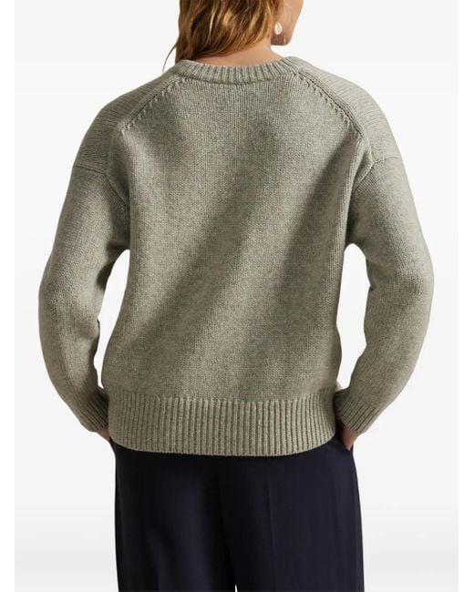 Polo Ralph Lauren Gray Cashmere Crew-Neck Sweater
