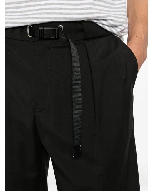 White Sand Black Pleated Shorts for men