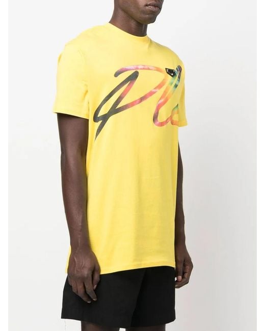 Philipp Plein Yellow Ss Signature Cotton T-Shirt