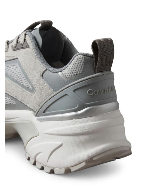 Calvin Klein Gray Panelled Mesh Sneakers