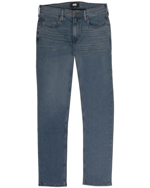 PAIGE Blue Mid-rise Straight-leg Jeans for men
