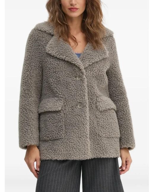 Sisley Gray Fleece-Texture Jacket