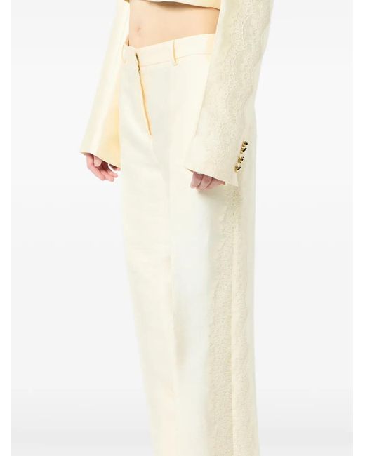 Blumarine Natural Wide-Leg Trousers
