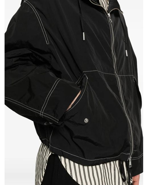 AMI Jack Met Capuchon En Contrasterende Stiksels in het Black voor heren