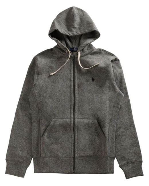 Polo Ralph Lauren Gray Cotton Zip-Up Hoodie for men