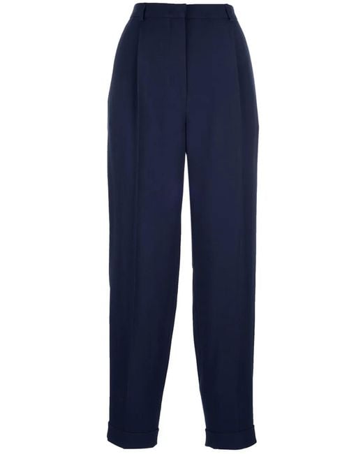 Giorgio Armani Blue Pleated Trousers