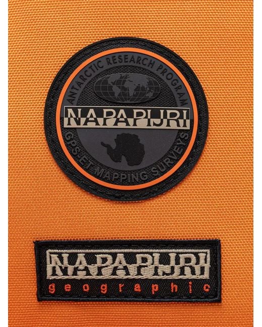 Napapijri Orange Logo-Patch Zip-Around Backpack