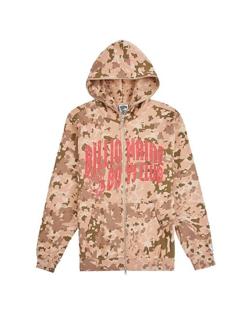 BBCICECREAM Pink Camouflage-Print Zip-Up Hoodie for men