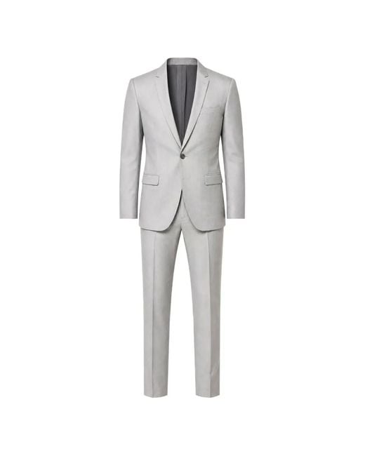 Dolce & Gabbana Gray Notched-Lapel Single-Breasted Suit for men