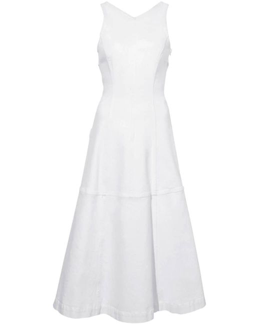 Proenza Schouler White Arlet Sleeveless Dress In Stretch Twill