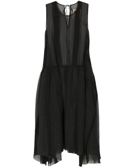 Uma Wang Avery Semi-doorzichtige Maxi-jurk in het Black