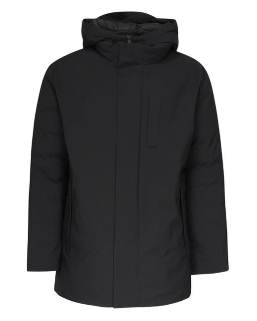 Save The Duck Black Hooded Zip-Fastening Coat for men