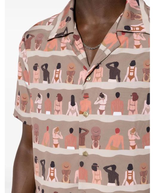 Amir Slama Pink Graphic-Print Shirt for men
