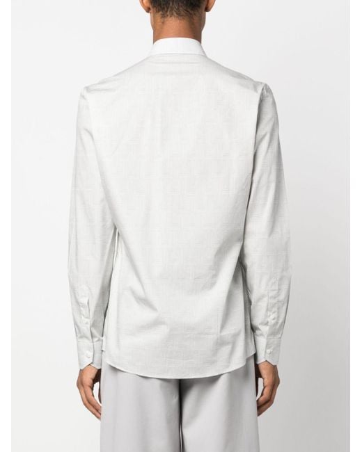 Chemise à motif jacquard Fendi pour homme en coloris White