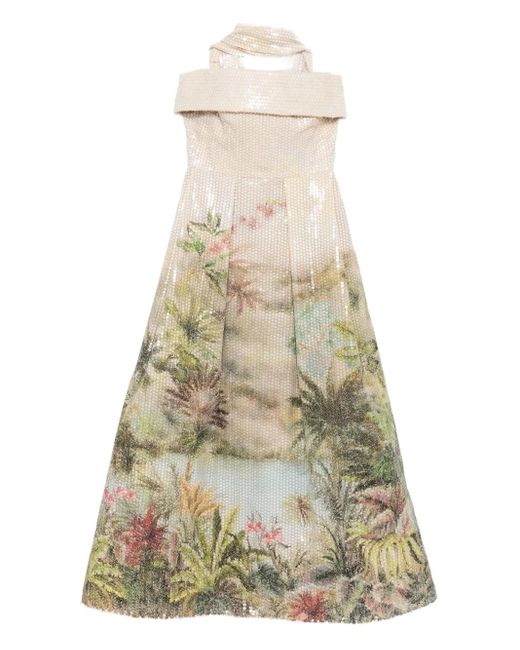 Elie Saab Printed Sequins Dress in White Lyst UK