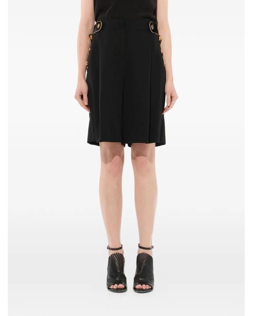 Givenchy Black Button-Detail Pleated Shorts