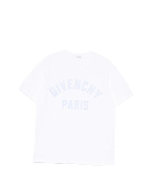 Givenchy White Logo-Print T-Shirt for men