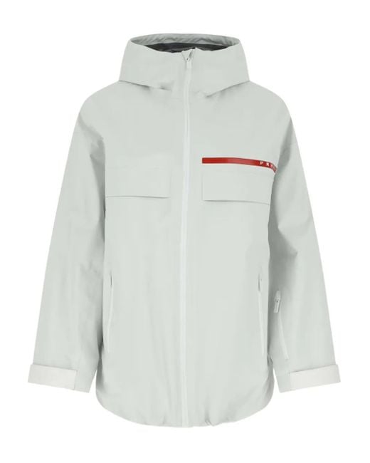 Prada White Hooded Gore-Tex Jacket