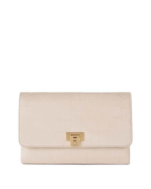 Elisabetta Franchi Natural Suede Clutch Bag