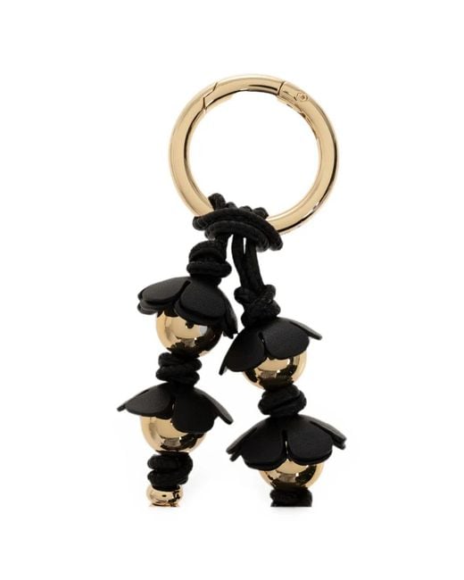 MICHAEL Michael Kors White Beaded Floral Keychain