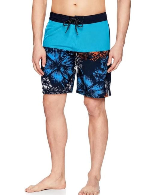 Oakley Blue Meat Slab Floral-Print Swim Shorts for men