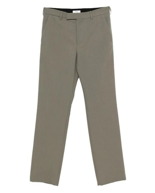 Rier Gray Concealed-Fastening Wool Trousers for men
