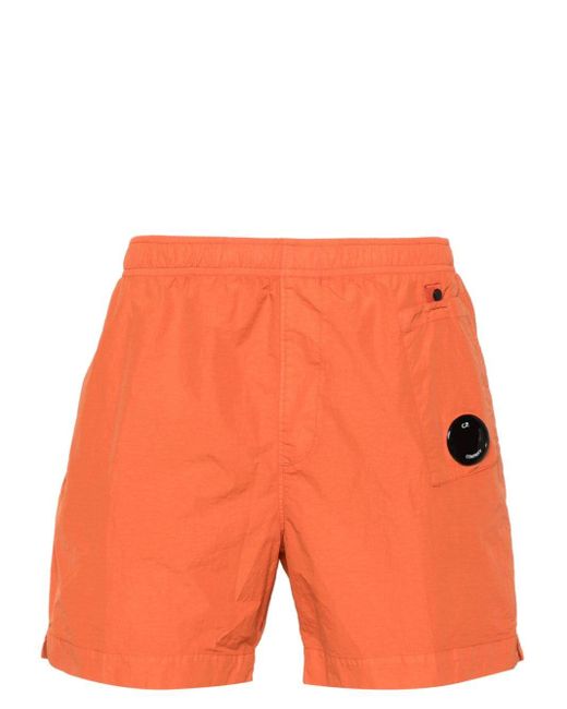 C P Company Orange Lens-detail Swim Shorts for men
