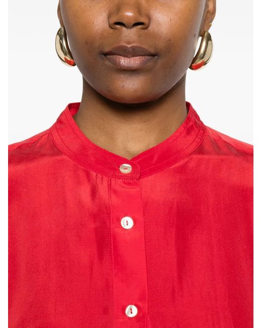 P.A.R.O.S.H. Red Robe Mi-Longue À Boutonnière