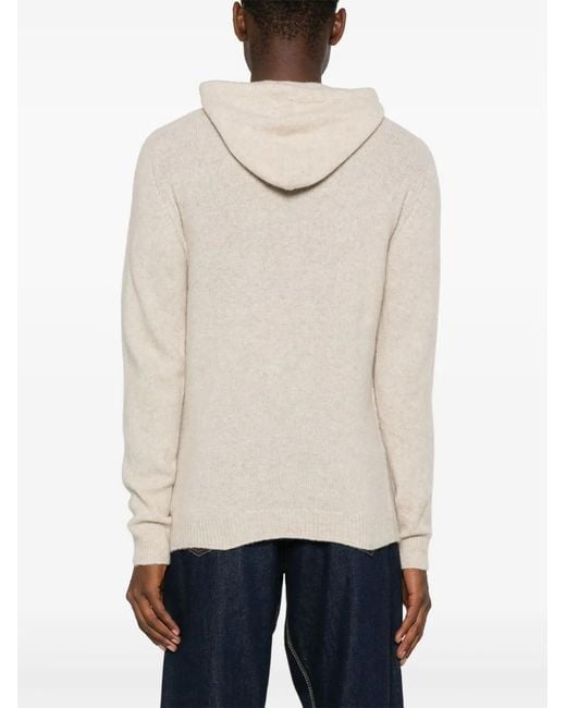 Roberto Collina Natural Slouchy Cashmere-Silk Blend Hoodie for men