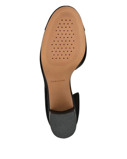 Geox Black Block-Heel Leather Pumps