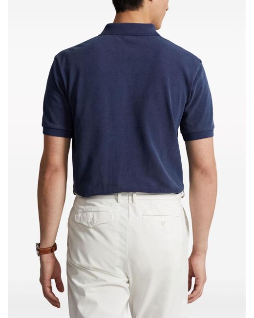 Polo Ralph Lauren Blue Polo Pony-embroidered Cotton Polo Shirt for men
