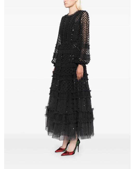 Needle & Thread Black Dot Shimmer Ankle Gown