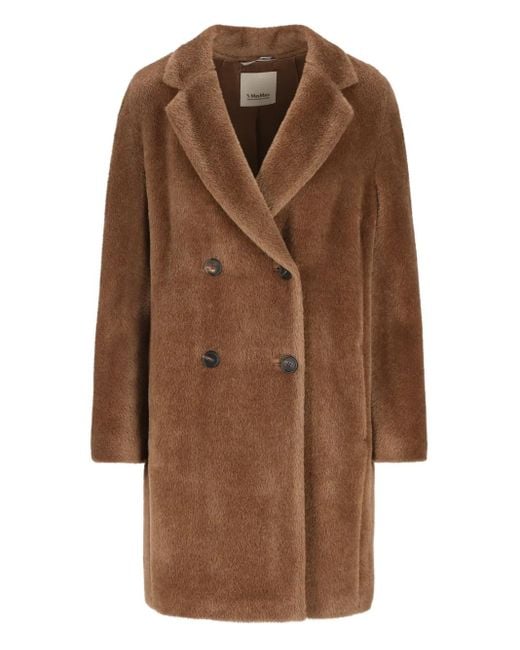 Double-breasted wool coat Max Mara de color Brown
