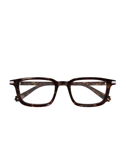 Cartier Brown Square Frame Glasses for men