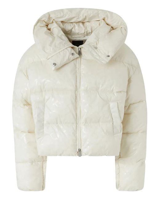 Pinko White Hooded Puffer Jacket