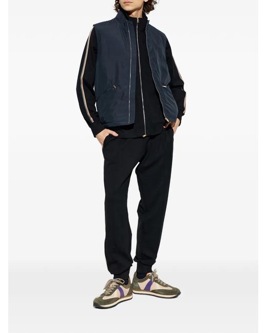 Paul Smith Black Zip Striped Sweatshirt for men