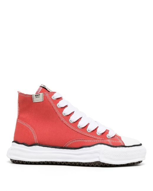 Maison Mihara Yasuhiro Cotton Peterson High-top Sneakers in Red | Lyst