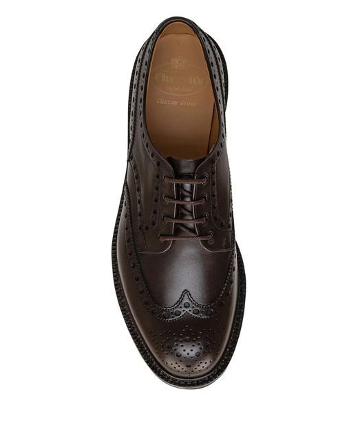 Church's Brown Horsham Brogue Stacked Heel Loafers for men