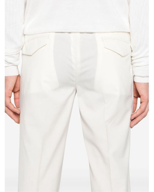 Pantalones chinos con cordones Barba Napoli de hombre de color White