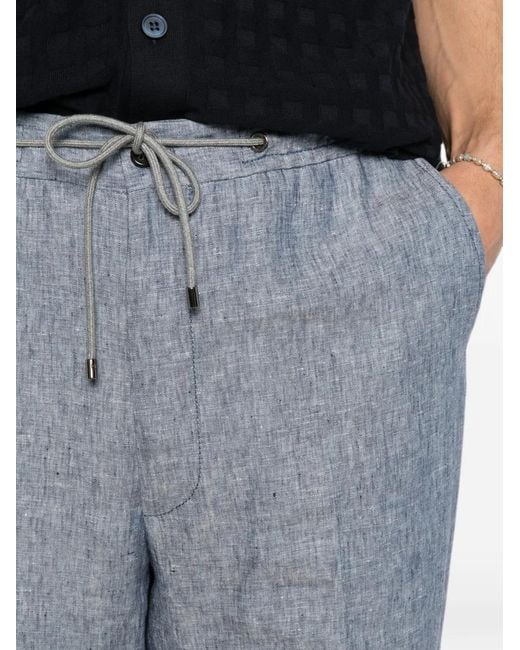 Corneliani Gray Drawstring Straight-Leg Trousers for men