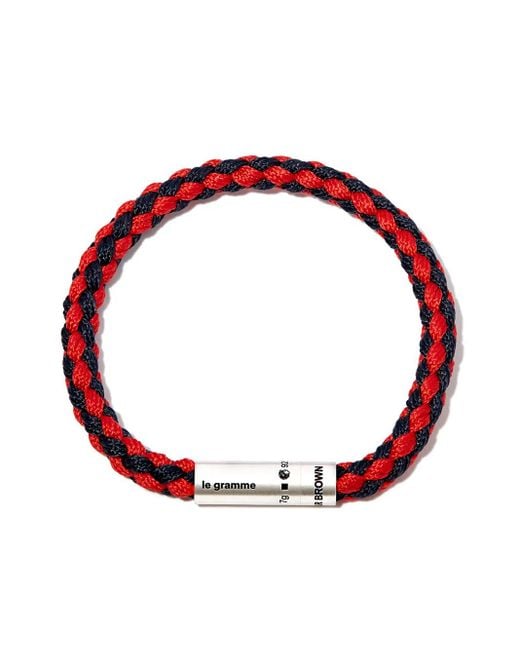 Le Gramme Red X Orlebar Braided Bracelet for men