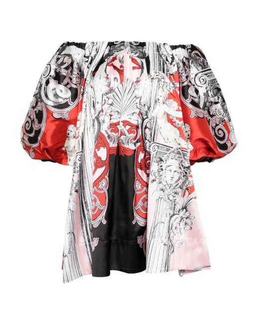 Camilla Red The Mark Of Medusa Off Shoulder Puff Dress